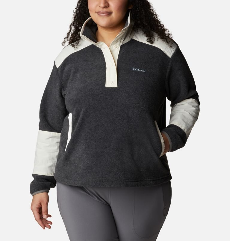 Women\'s Columbia Benton Springs Crop Sweatshirts Black | Plus Size CA-J4105